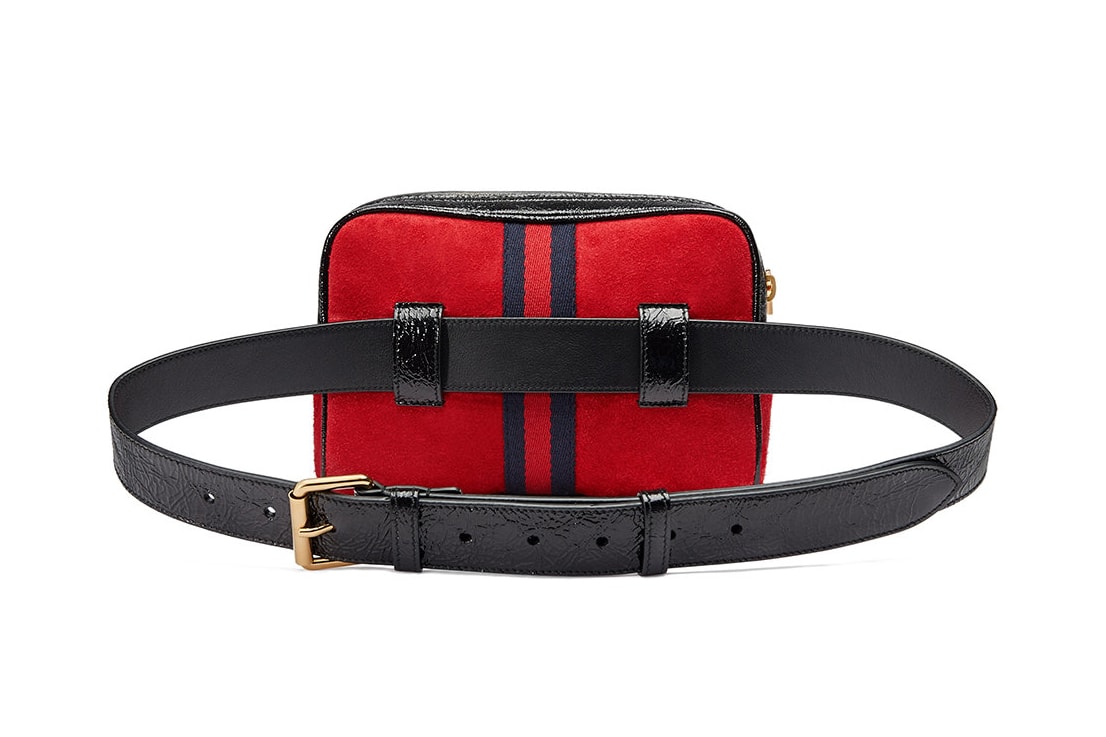 Gucci Ophidia Belt Bag in Red and Navy Designer Fanny Pack Suede