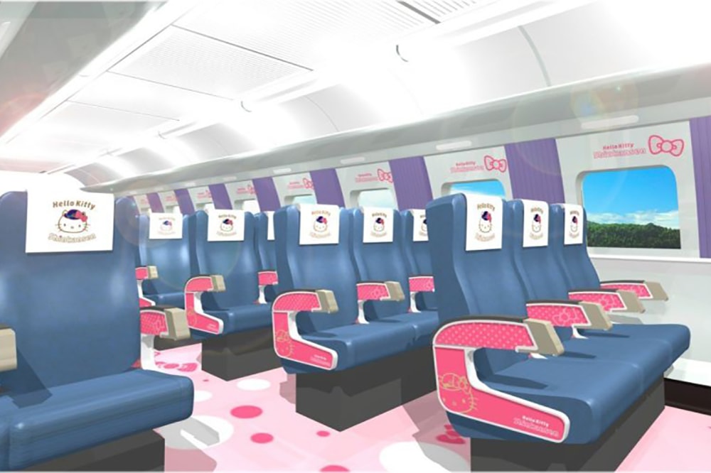 Look Inside Sanrio Hello Kitty Shinkansen Bullet Train Osaka Hakata Japan
