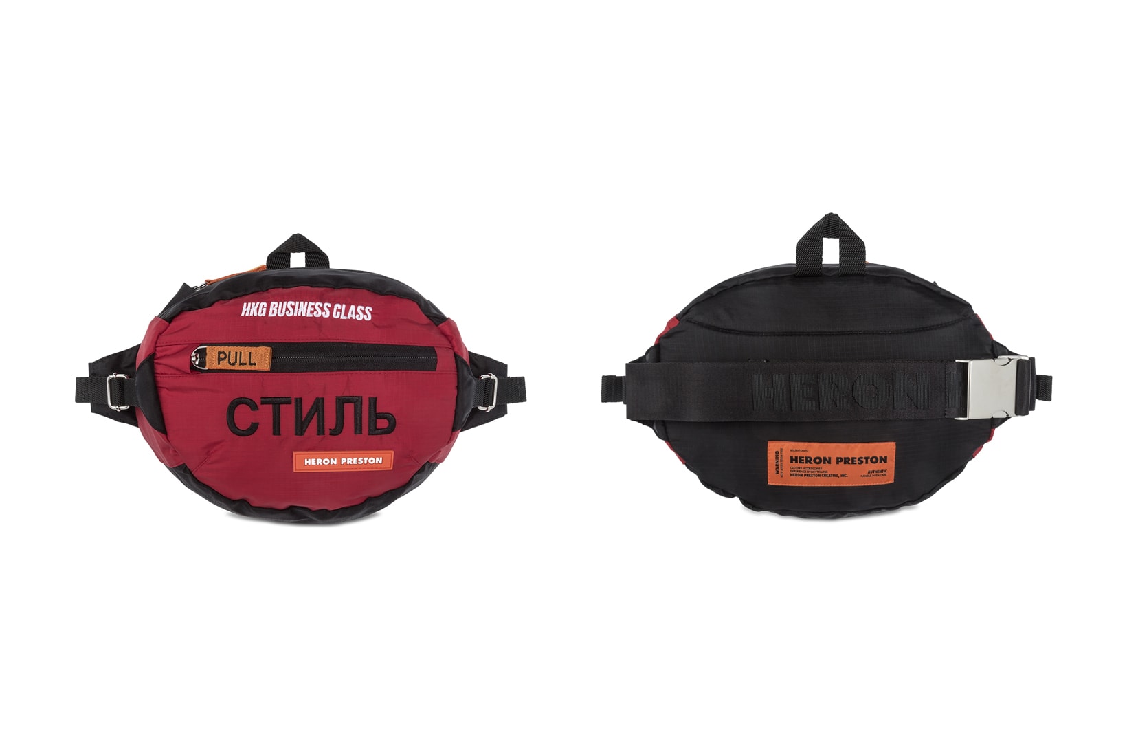 Heron Preston Business Class Fanny Pack Bags Red Black