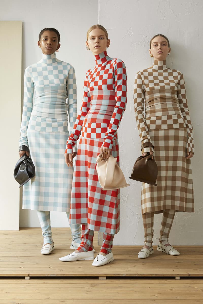 Jil Sander Resort 2019 Collection Lookbook Tops Skirts Leather Handbags White Blue Red Brown