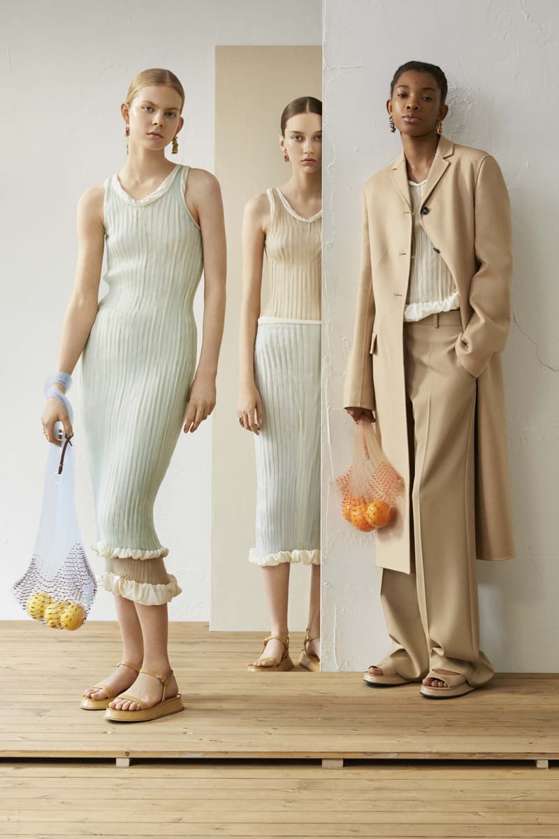 Jil Sander Resort 2019 Collection Lookbook Dress Skirt Green Jacket Off-White Khaki