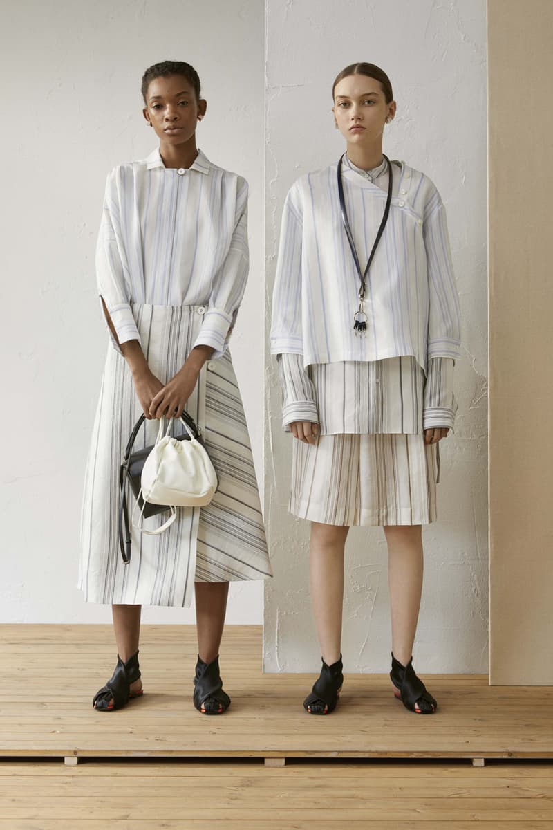 Jil Sander Resort 2019 Collection Lookbook Striped Shirt Skirt White Blue