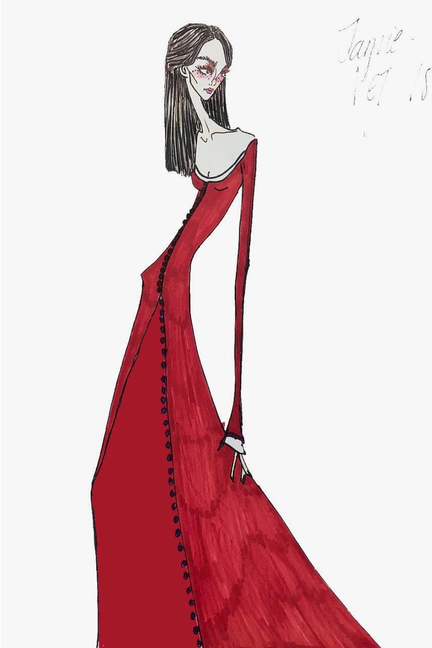 Juicy Couture Gown Sketch 2018 Met Gala Jamie Mizrahi Red