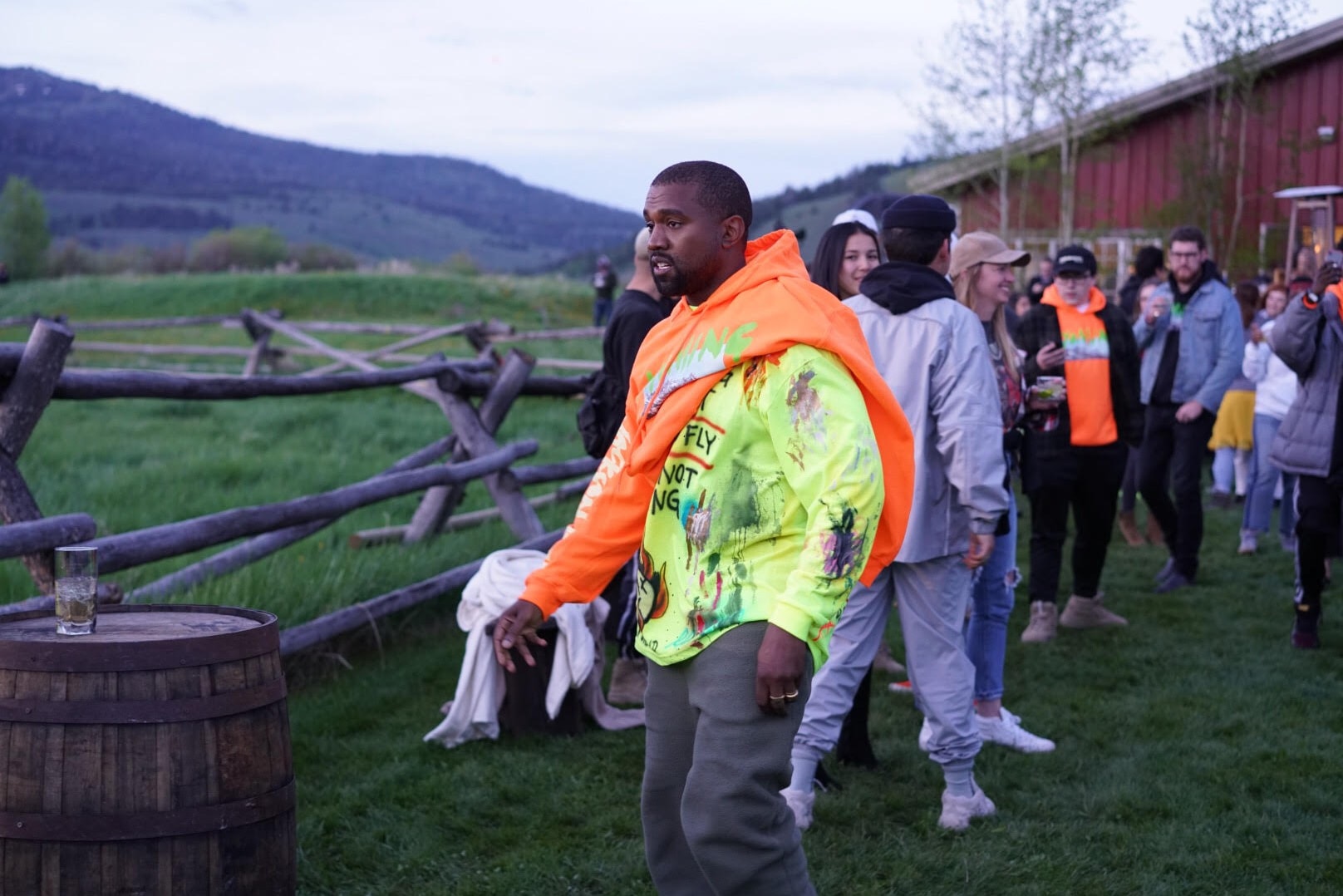 Kanye West ye Wyoming Album Listening Party Merch Hoodie Orange