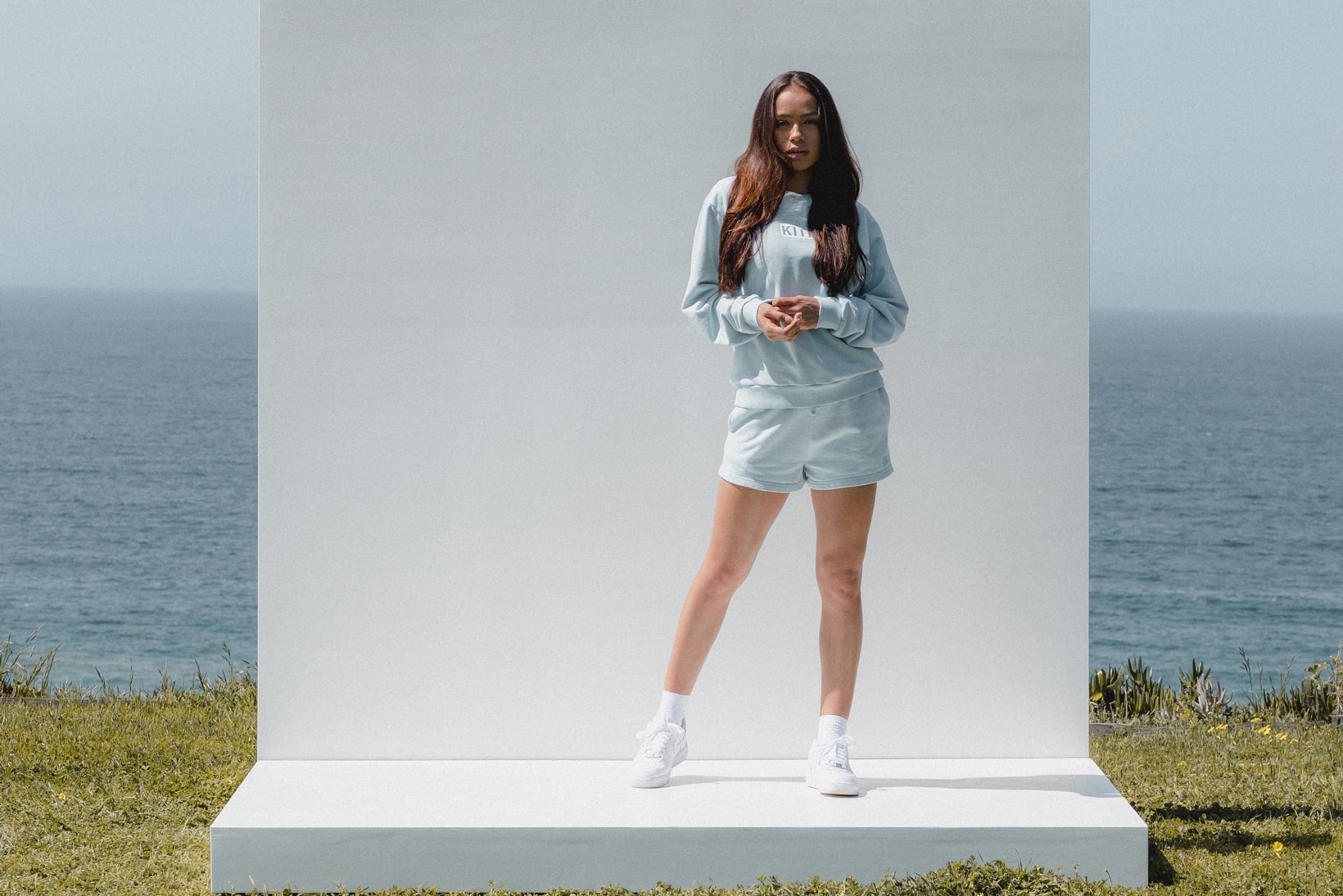 Kith Women Spring 2018 Classics Collection Crosby Crew Elizabeth Shorts Baby Blue