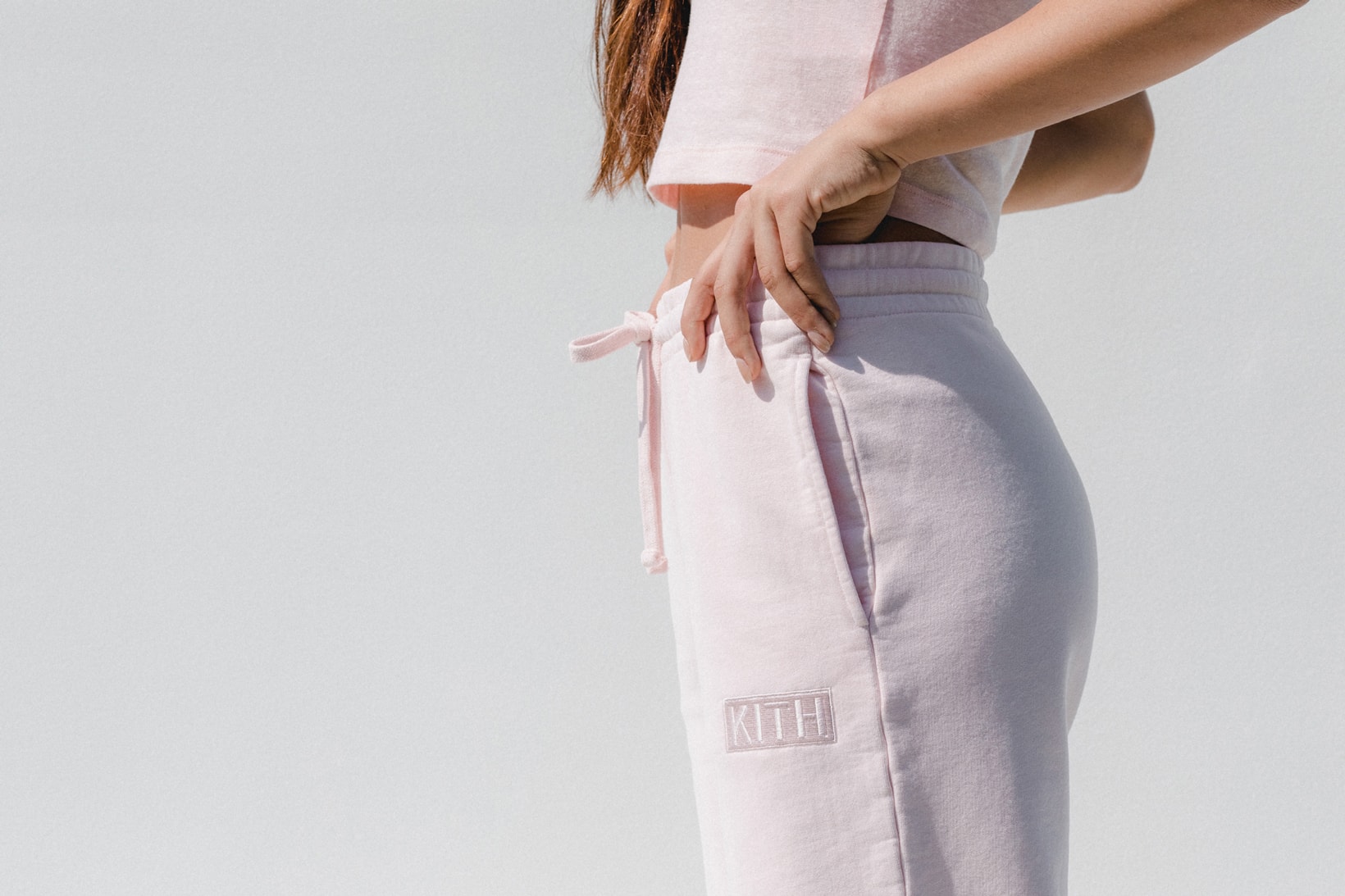 Kith Women Spring 2018 Classics Collection Wooster Sweatpant Baby Pink