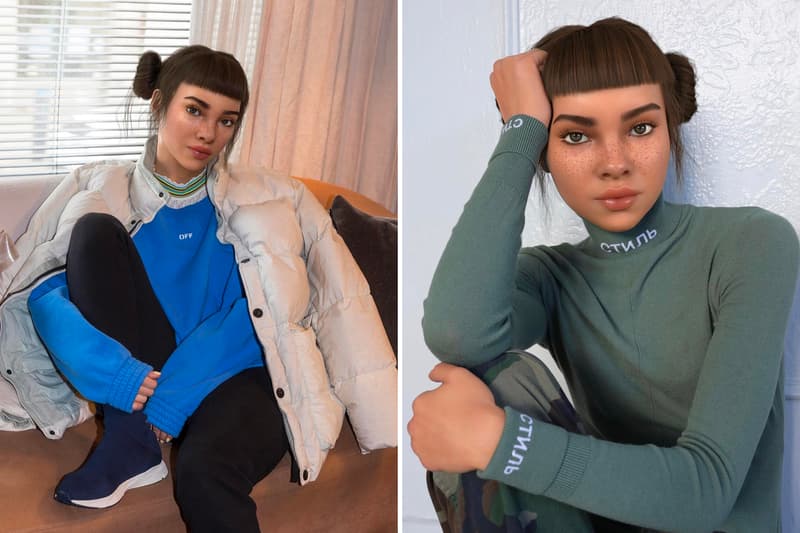 Lil Miquela Sousa Off-White Reebok Heron Preston Streetwear Virtual AI Influencer Digital Marketing Instagram Social Media