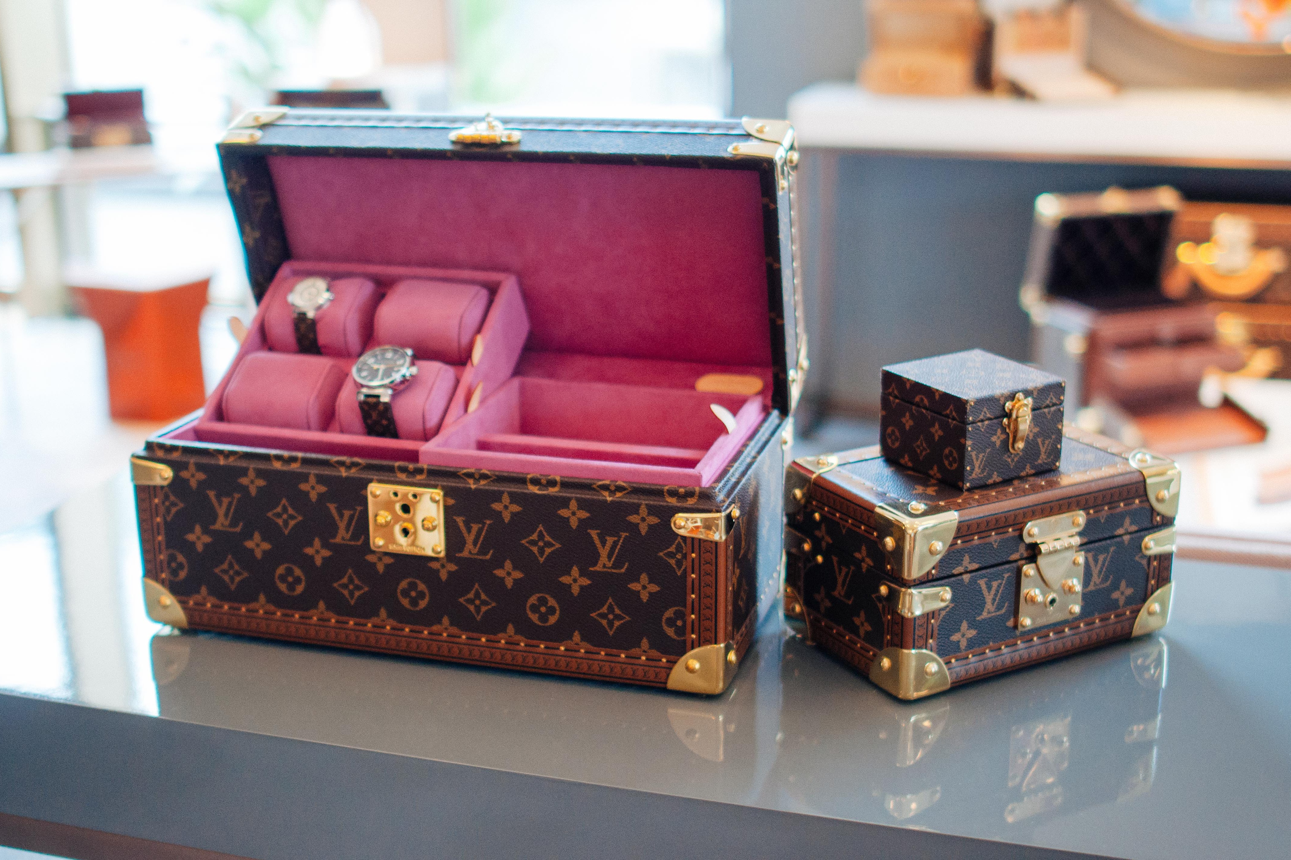 Louis Vuitton Trunks Objects Nomades Collection Case LV Print Monogram Hong Kong Exhibition