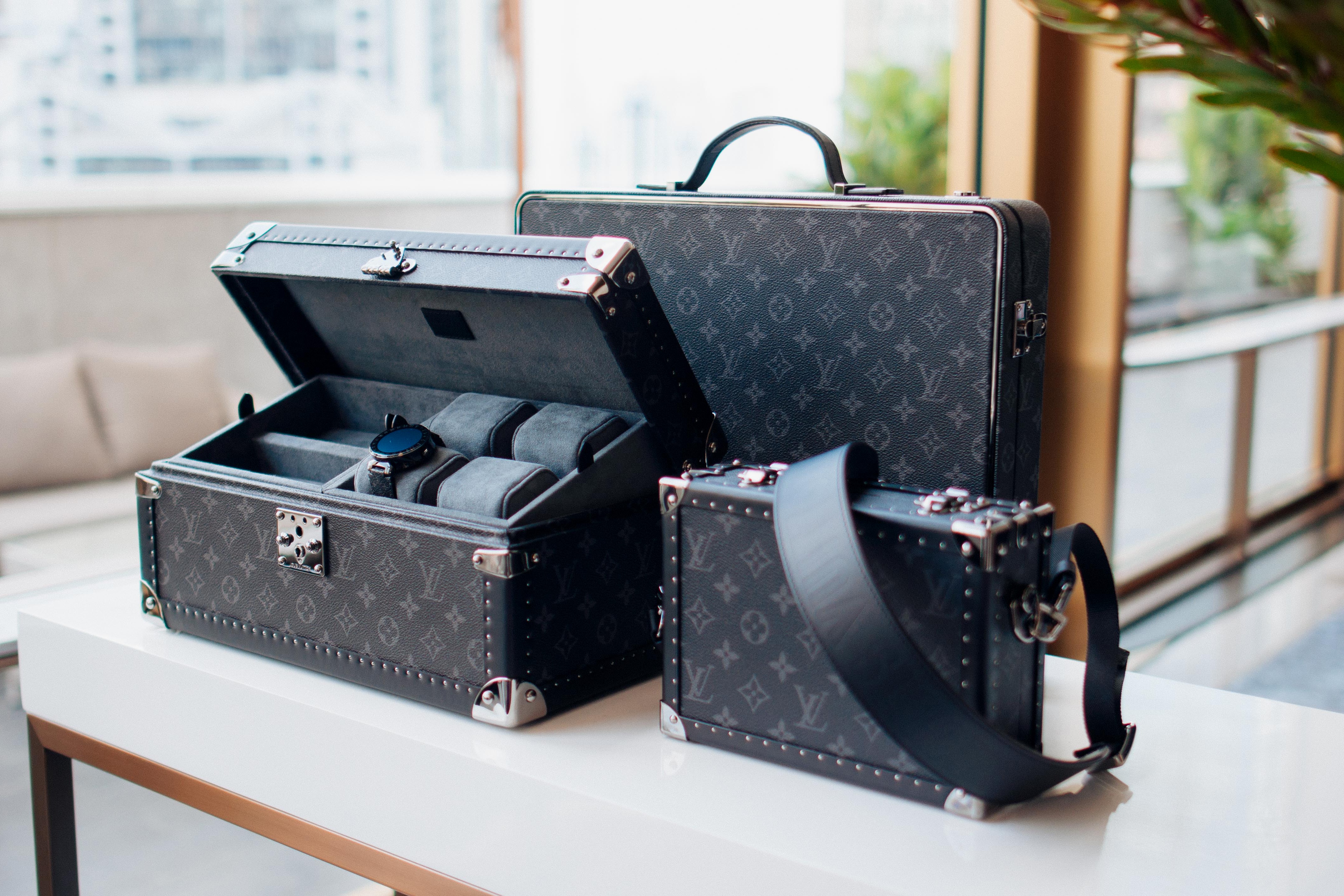 Louis Vuitton Trunks Objects Nomades Collection Case LV Print Monogram Hong Kong Exhibition