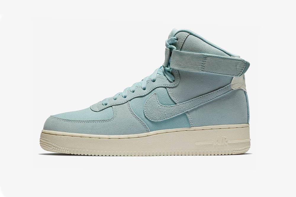 nike air force 1 hi high suede dusky pink powder blue mustard yellow