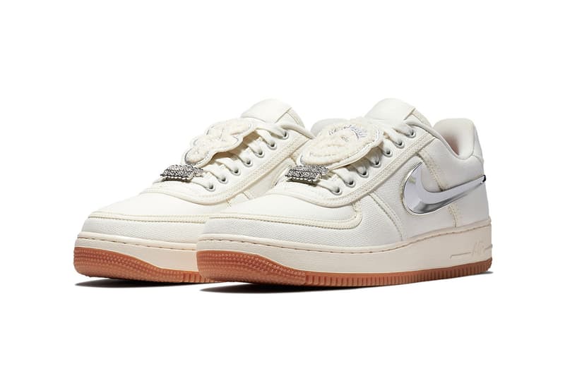 Nike Air Force 1 Low Sail Travis Scott Removable Swoosh Sneaker