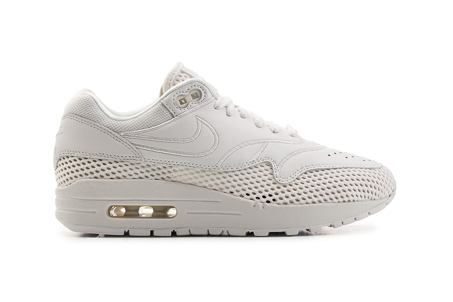 Nike Air Max 1 Dusky Pink White Leather Mesh Sporty Sneakers