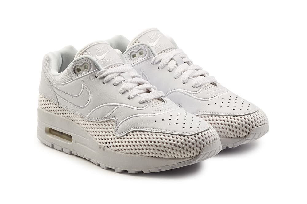Nike Air Max 1 Dusky Pink White Leather Mesh Sporty Sneakers