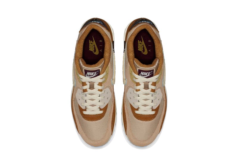 Nike Air Max 90 Chenille Swoosh Brown Textured Sneaker Retro