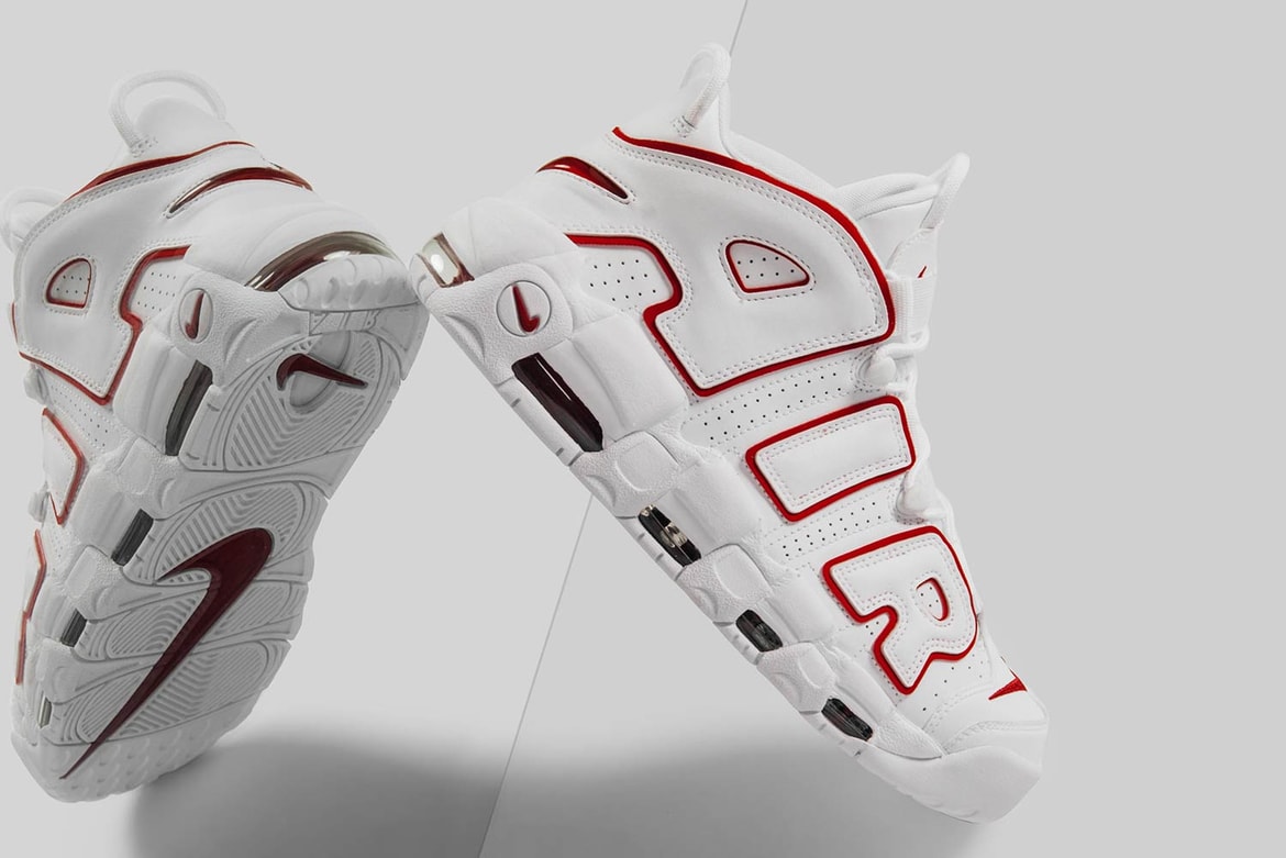 Nike Air More Uptempo In White And Varsity Red Hypebae