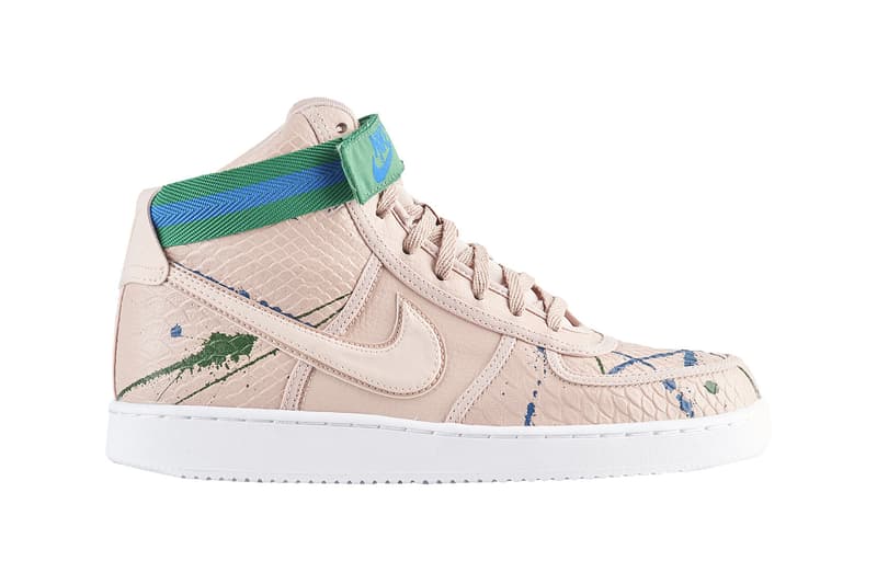 Nike Vandal Hi Particle Beige Paint Splatter Blue Green Sneakers