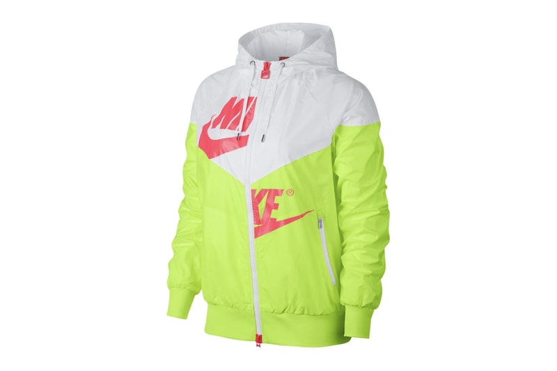 Nike Women's Retro Windrunner Jacket Neon Volt Hot Punch White