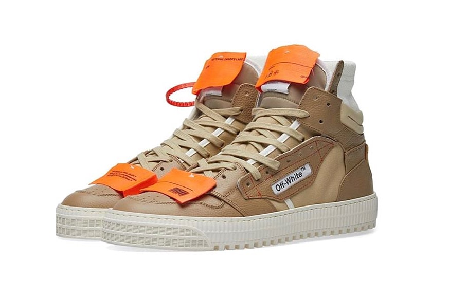 off-white virgil abloh 3.0 off-court sneakers beige camel tan orange red zip tag