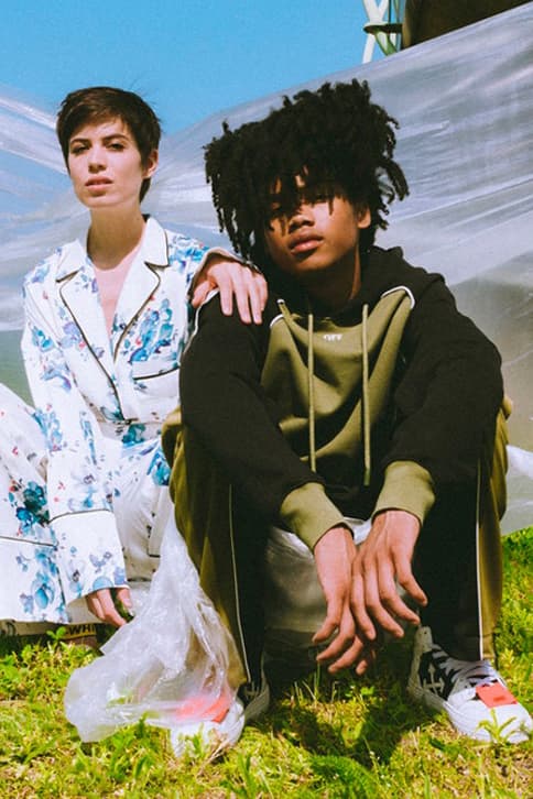 Off-White x Browns Capsule Collection Lookbook Pajama Set Tracksuit Floral White Black Green