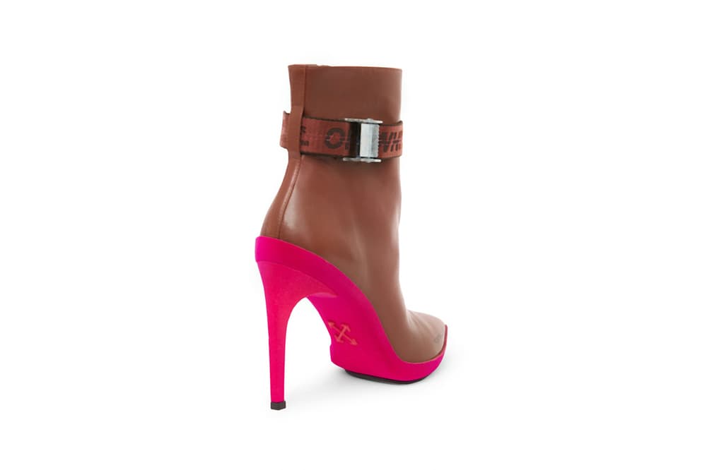 Off-White FOR WALKING Leather Boots Brown