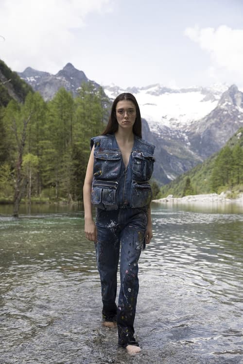 Off-White Men's Resort 2019 Impressionism Collection Denim Vest Pants Blue