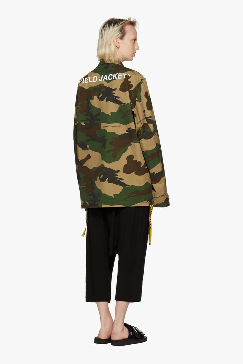 Shop New Off-White Spring Arrivals SSENSE Streetwear Staples Fashion Hoodie Sweatshirt Backpack Keychain