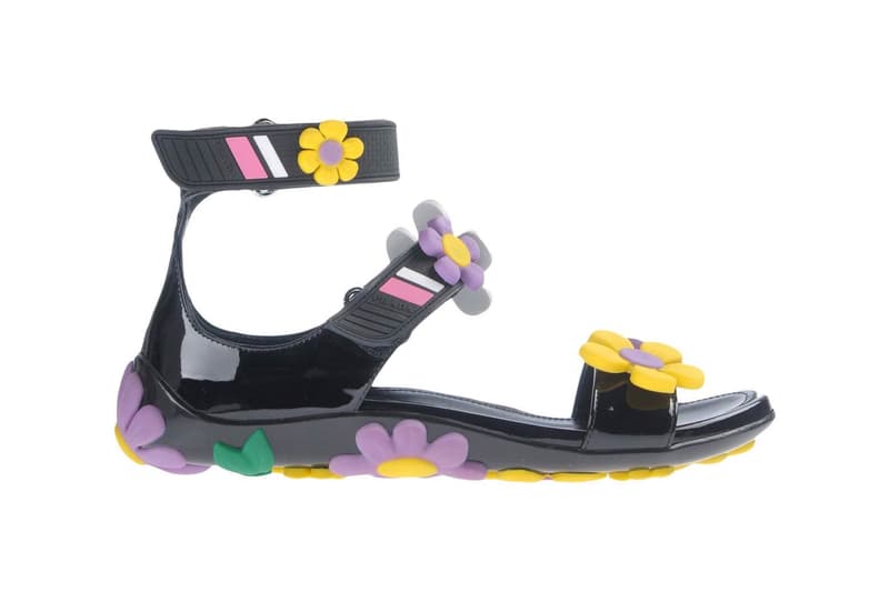 Prada Flower Sandals Black