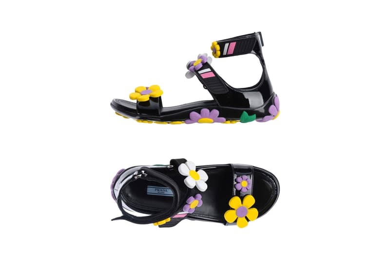 Prada Flower Sandals Black