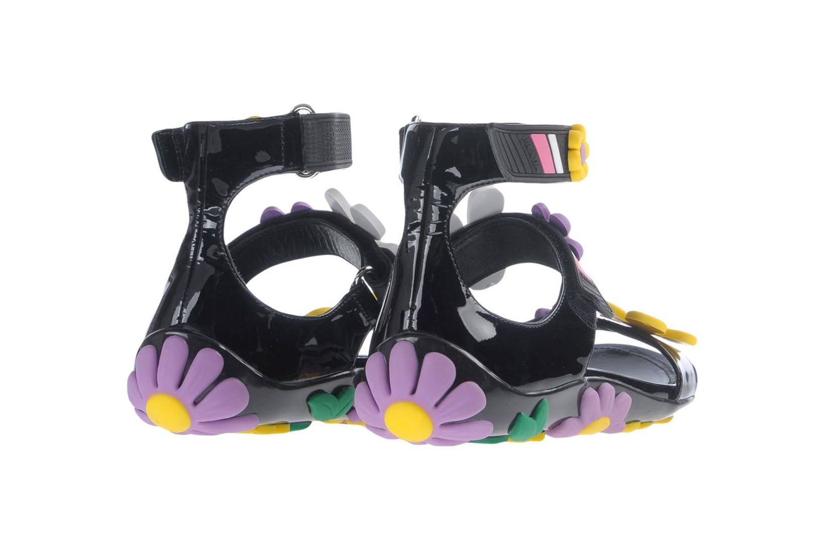 Prada Flower Sandals Black