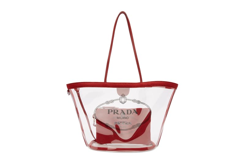 Prada PVC Transparent Tote Bag Blue Black Red