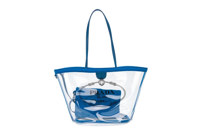 Prada PVC Transparent Tote Bag Blue Black Red