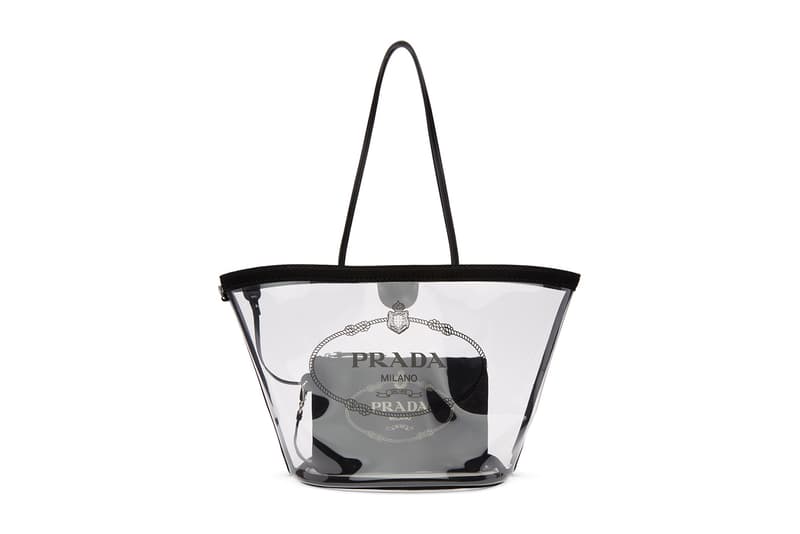 Prada PVC Transparent Tote Bag Blue Black Red