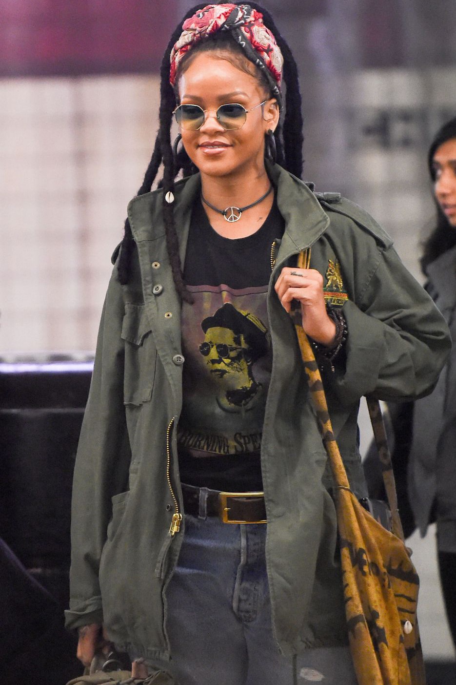 Rihanna Ocean's 8 Nine Ball Outfit Movie Sunglasses Headscarf Necklace Jacket