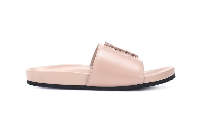 Saint Laurent Joan 05 Leather Slide Nude Pink