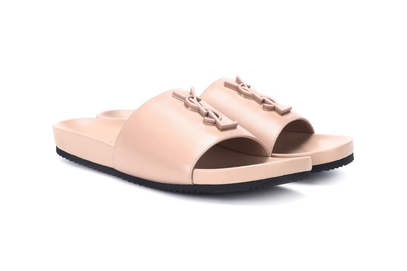 Saint Laurent Joan 05 Leather Slide Nude Pink