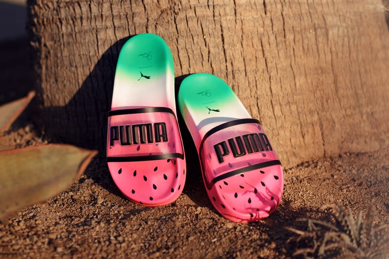 watermelon puma slides