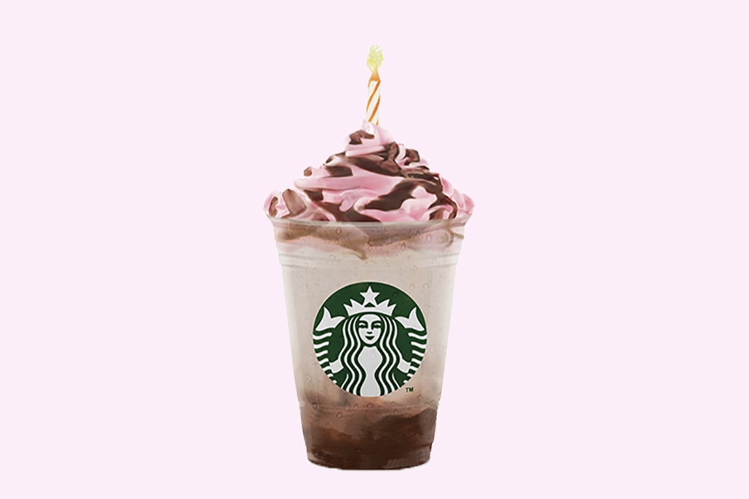Starbucks Indonesia Pink Birthday Cream Frappuccino