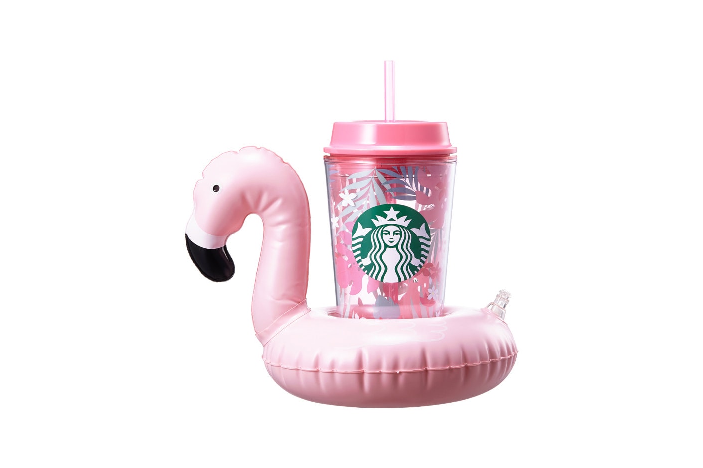 Starbucks Korea Pink Inflatable Flamingo Cup Summer 2018