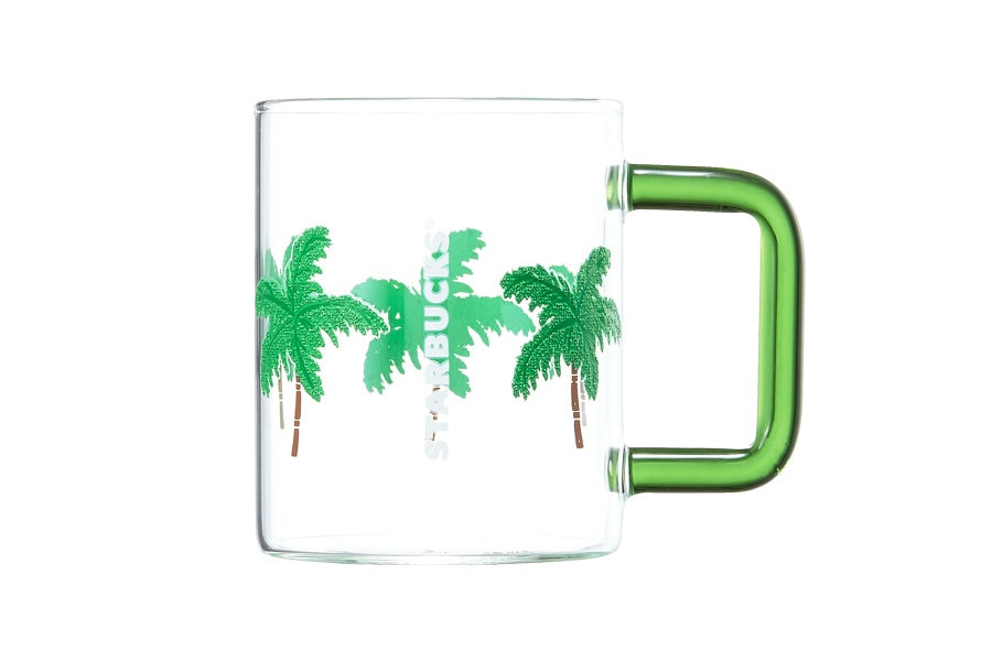 Starbucks Korea Green Palm Tree Glass Cup Summer 2018