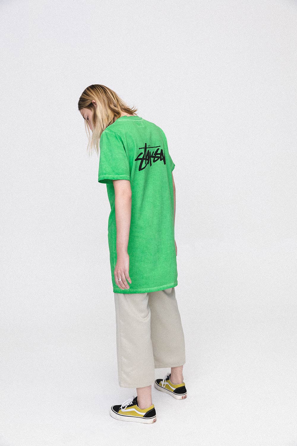 Stussy Women Summer 2018 Lookbook Green Logo T-Shirt