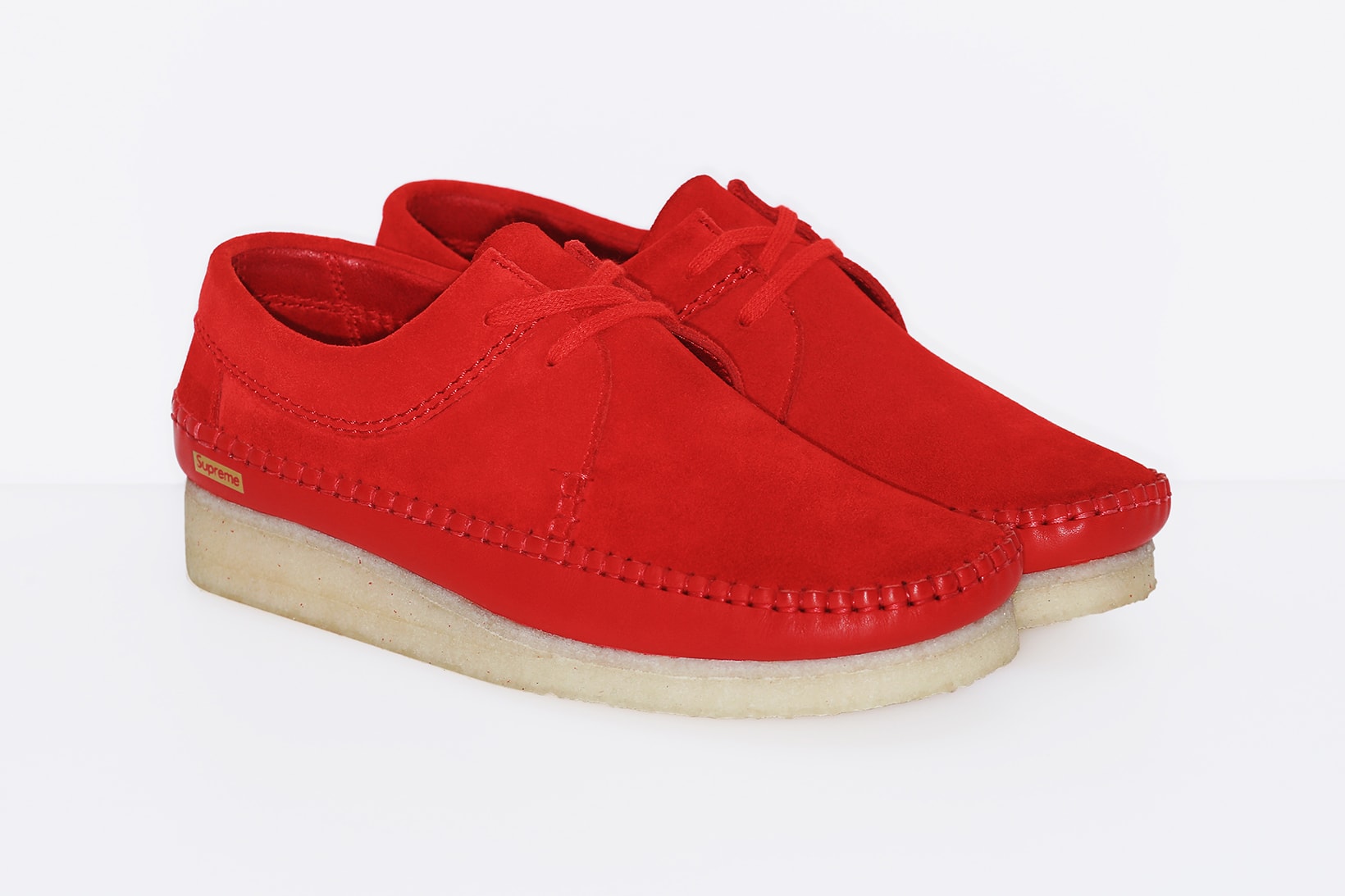 Supreme x Clarks Originals Weaver Shoe Collaboration Red