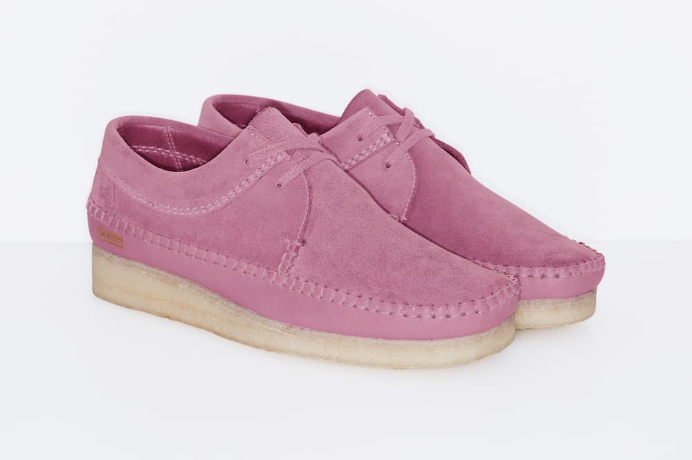 Supreme x Clarks Originals Weaver Shoe Collaboration Pink