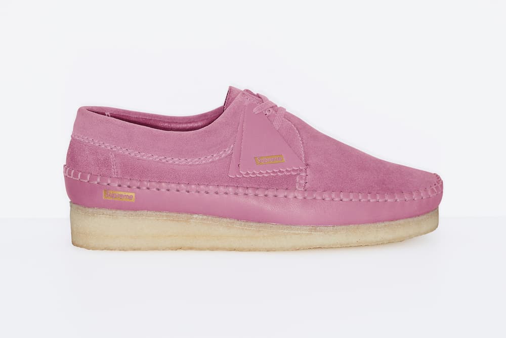 Supreme x Clarks Originals Weaver Shoe Collaboration Pink