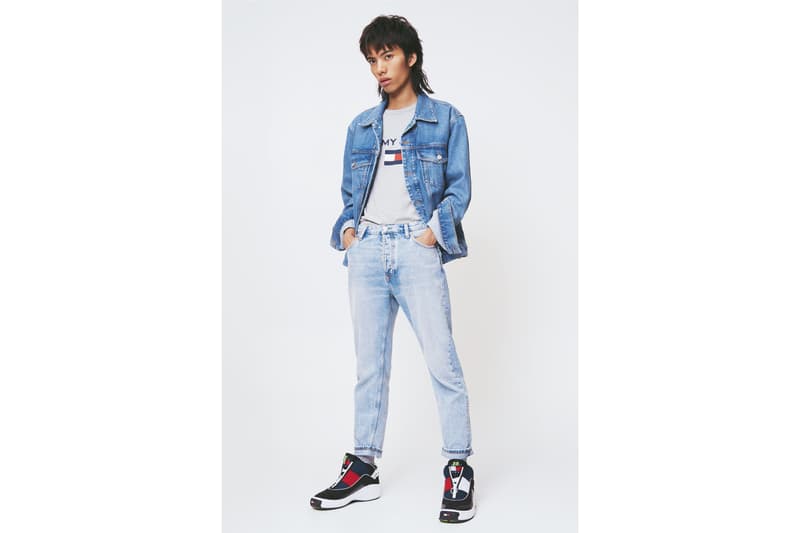 Tommy Jeans Spring 2018 Capsule Elevated Campaign Logo Jean Jacket Blue '90s Fly Sneaker Blue