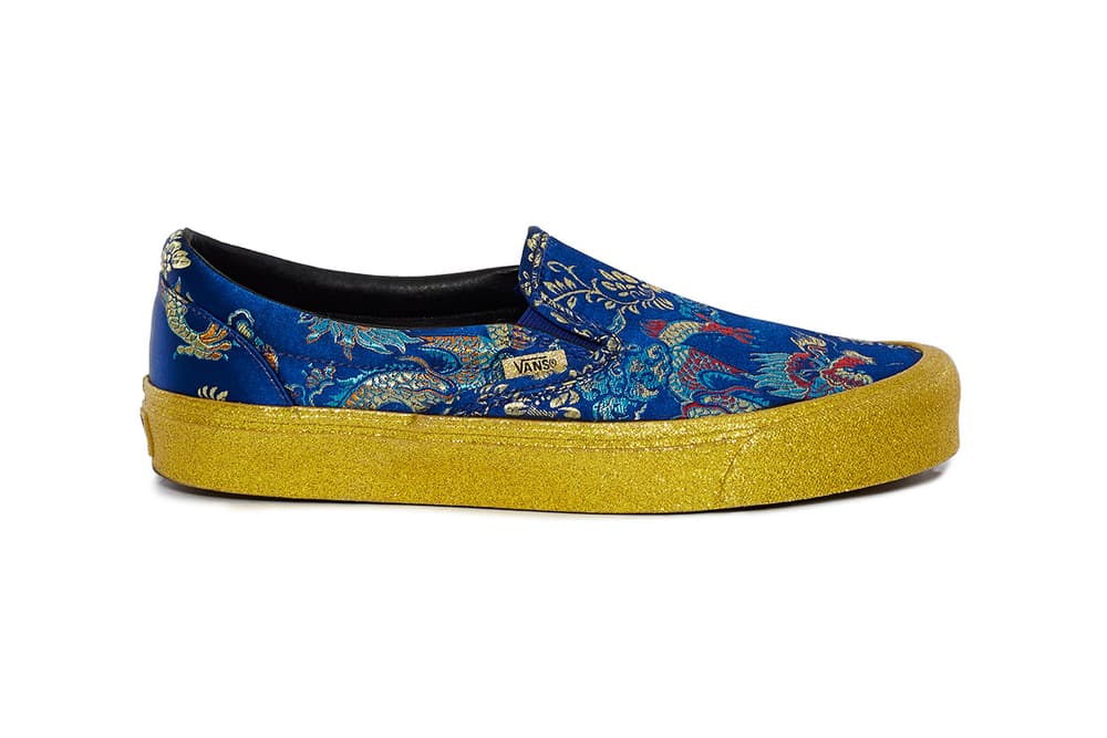 Opening Ceremony x Vans Good Luck Pack Slip-On LX Black Gold Red Blue Brocade Sneaker