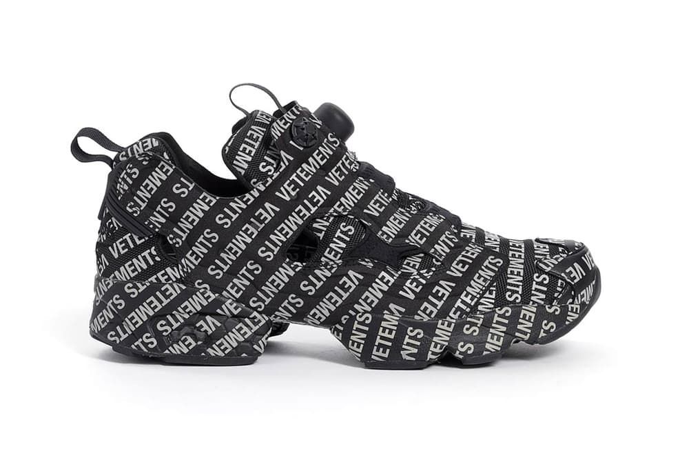 Vetements Reebok Fall Winter 2018 Instapump Fury Logo Black