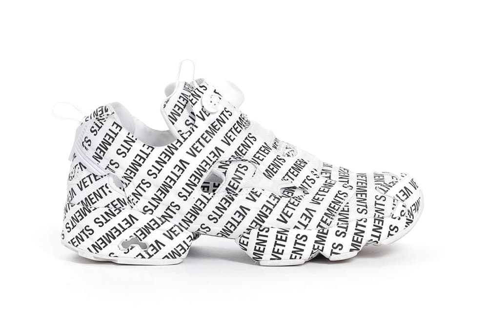 Vetements Reebok Fall Winter 2018 Instapump Fury Logo White