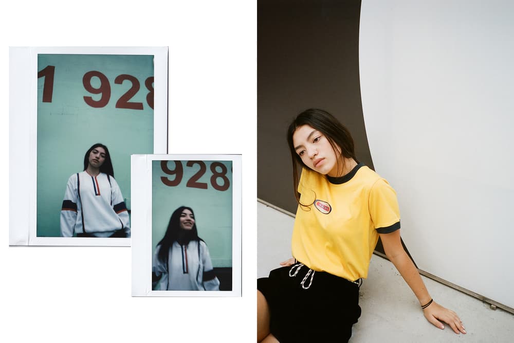 X-Girl HBX Editorial Oval Logo Short Sleeve Ringer T-Shirt Half Zip Pullover Yellow White