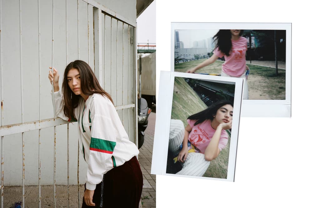 X-Girl HBX Editorial Half Zip Pullover Peach Short Sleeve Regular T-Shirt Pink White
