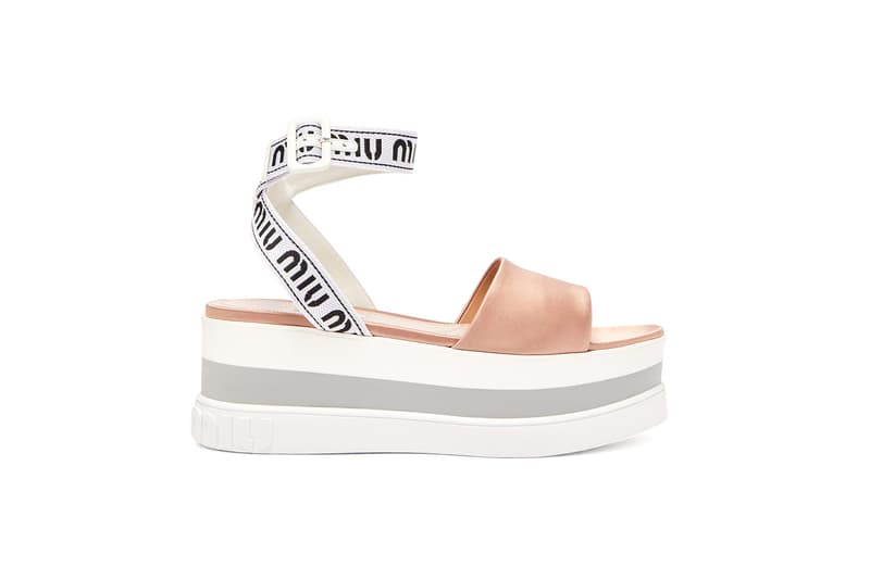 Miu Miu Flatform Sandals Jacquard Satin Summer